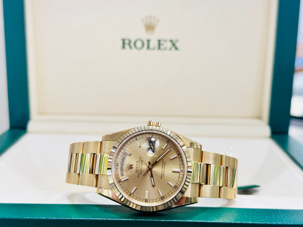 Rolex Day-Date 36 118238 New Old Stock Box and Papers Unworn - Diamonds East Intl.