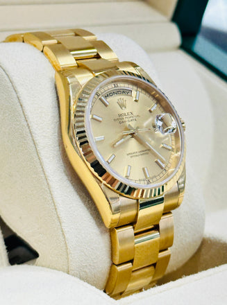 Rolex Day-Date 36 118238 New Old Stock Box and Papers Unworn - Diamonds East Intl.