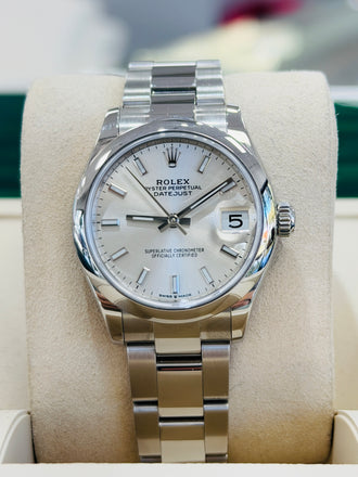Rolex Datejust 31 278240 Midsize Silver Dial Stainless Steel Oyster Band Box and Papers PreOwned - Diamonds East Intl.