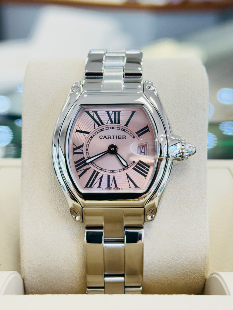 Cartier Roadster 2675 Stainless Steel Pink Dial Ladies Quartz  PreOwned - Diamonds East Intl.