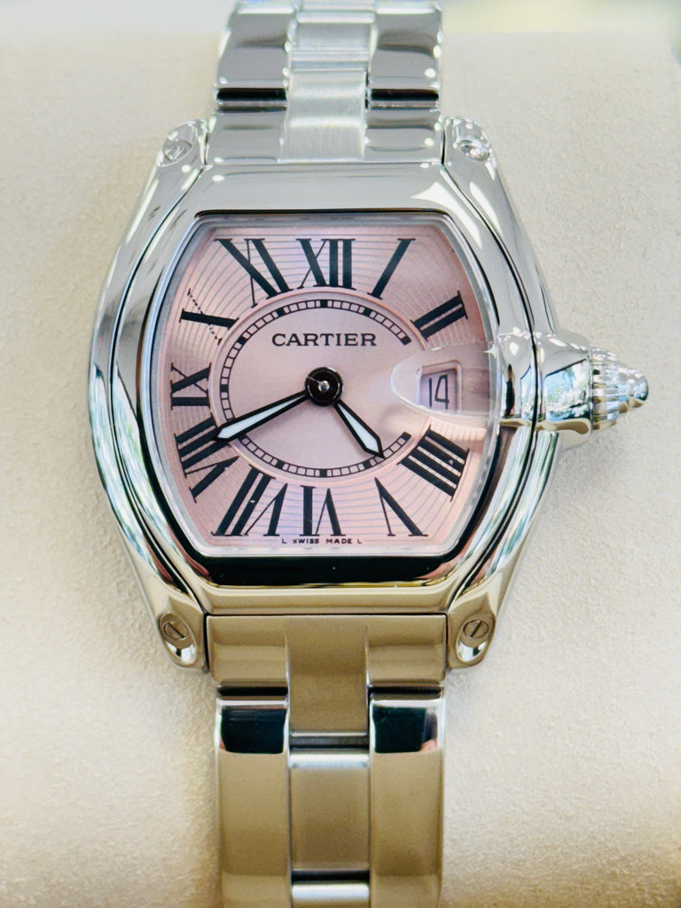 Cartier Roadster 2675 Stainless Steel Pink Dial Ladies Quartz  PreOwned - Diamonds East Intl.