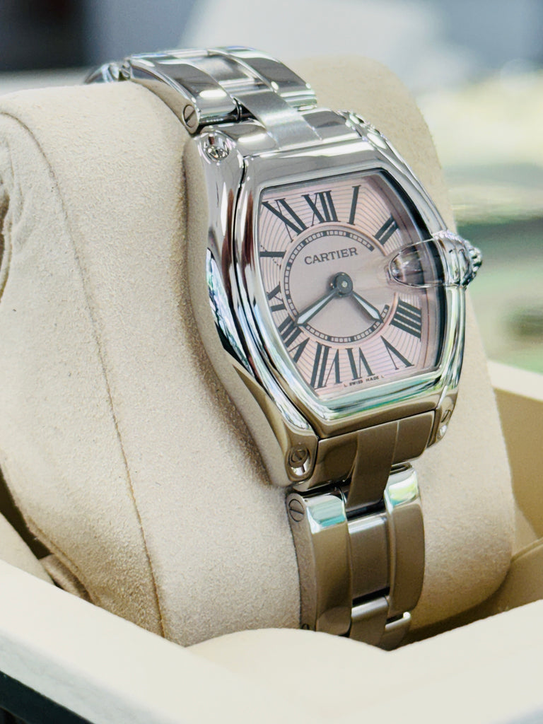Cartier Roadster 2675 Stainless Steel Pink Dial Ladies Quartz  PreOwned - Diamonds East Intl.