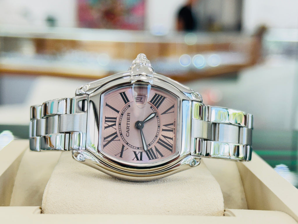 Cartier Roadster 2675 Stainless Steel Pink Dial Ladies Quartz  PreOwned - Diamonds East Intl.