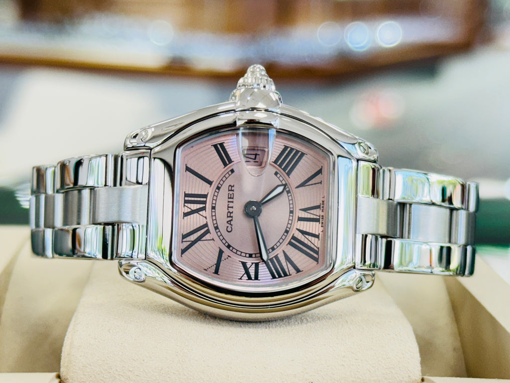 Cartier Roadster 2675 Stainless Steel Pink Dial Ladies Quartz  PreOwned - Diamonds East Intl.