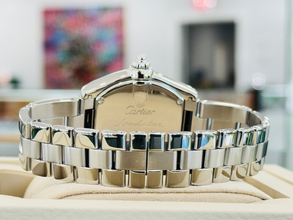 Cartier Roadster 2675 Stainless Steel Pink Dial Ladies Quartz  PreOwned - Diamonds East Intl.