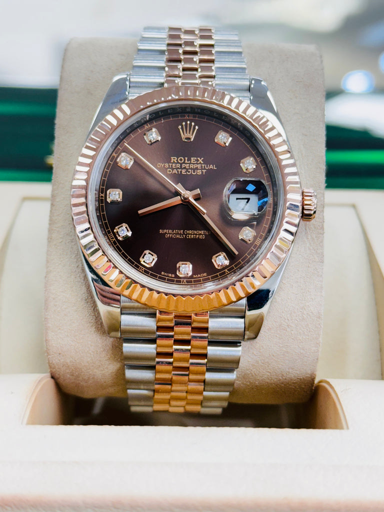 Rolex Datejust 41 126331 Factory CHOCOLATE DIAMOND DIAL Box and