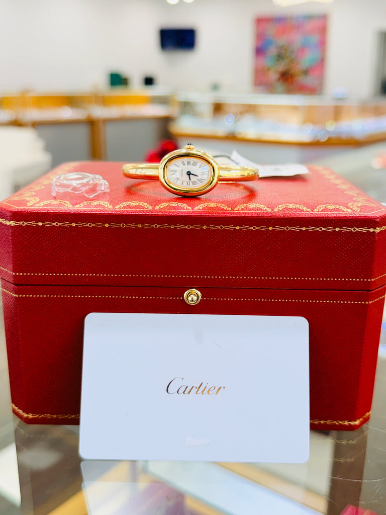 Cartier Baignoire WGBA0044 Mini Yellow Gold Ladies Size 15 quartz   Box and Papers Unworn - Diamonds East Intl.