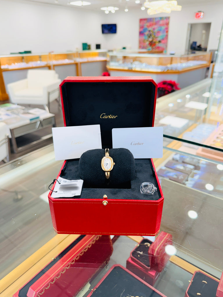 Cartier Baignoire WGBA0044 Mini Yellow Gold Ladies Size 15 quartz   Box and Papers Unworn - Diamonds East Intl.