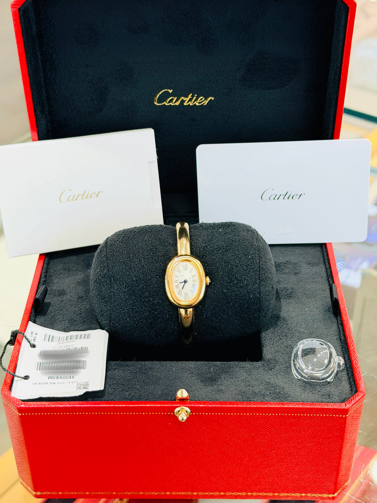 Cartier Baignoire WGBA0044 Mini Yellow Gold Ladies Size 15 quartz   Box and Papers Unworn - Diamonds East Intl.