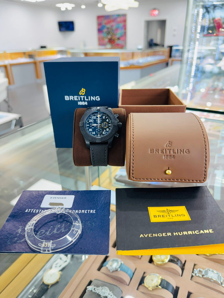 Breitling Avenger Hurricane 50mm  XB1210E41B1W1 Carbon Chronograph  Box and Papers MINT