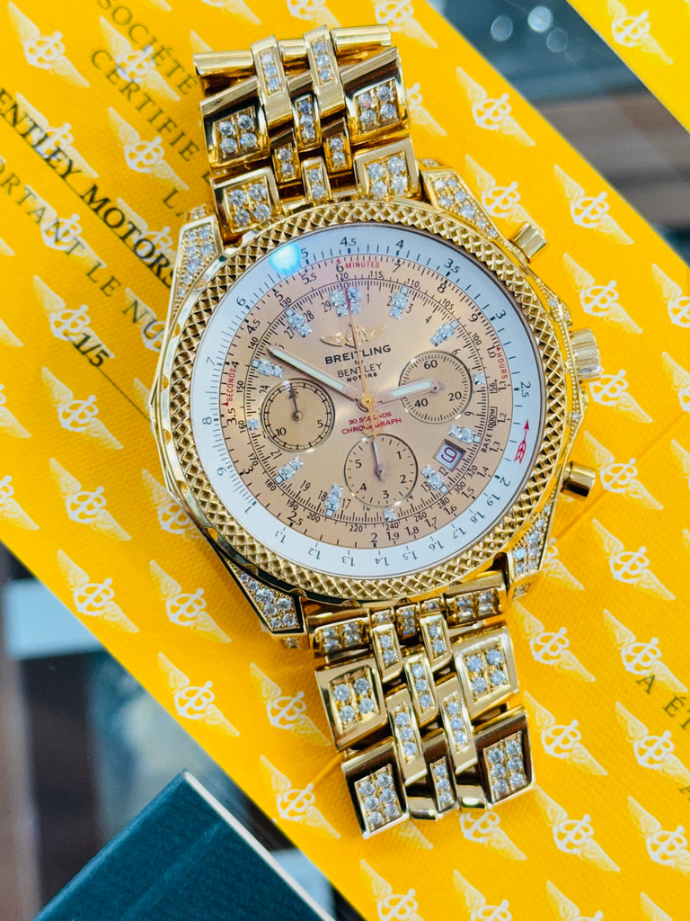 Breitling Bentley Motors H2536267/973T Limited Edition 1/50  Factory Diamond Total 5.09 CT VVSI 18K Full Rose Gold  Box and Papers PreOwned - Diamonds East Intl.