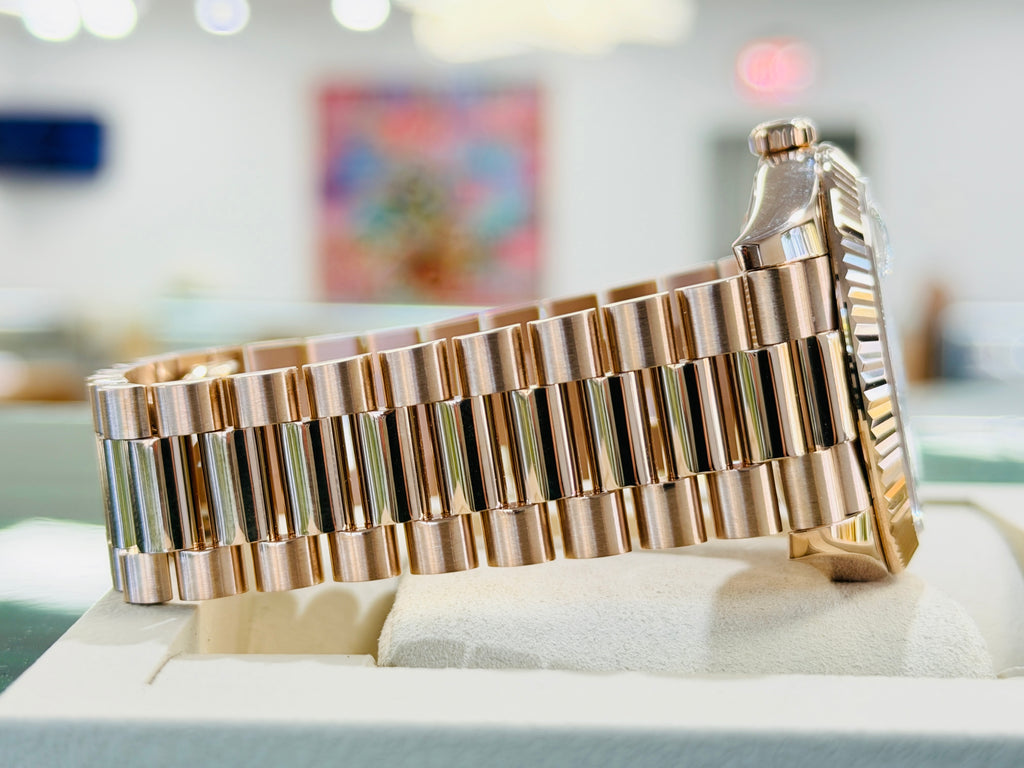 Rolex Day-Date 40 228235 Factory Sundust Baguette Diamond Dial Box and Papers PreOwned - Diamonds East Intl.