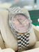 Rolex Datejust 36 126234 Factory Pink Roman Diamond 6 9 Dial Stainless Steel Jubilee Bracelet Box and Papers MINT