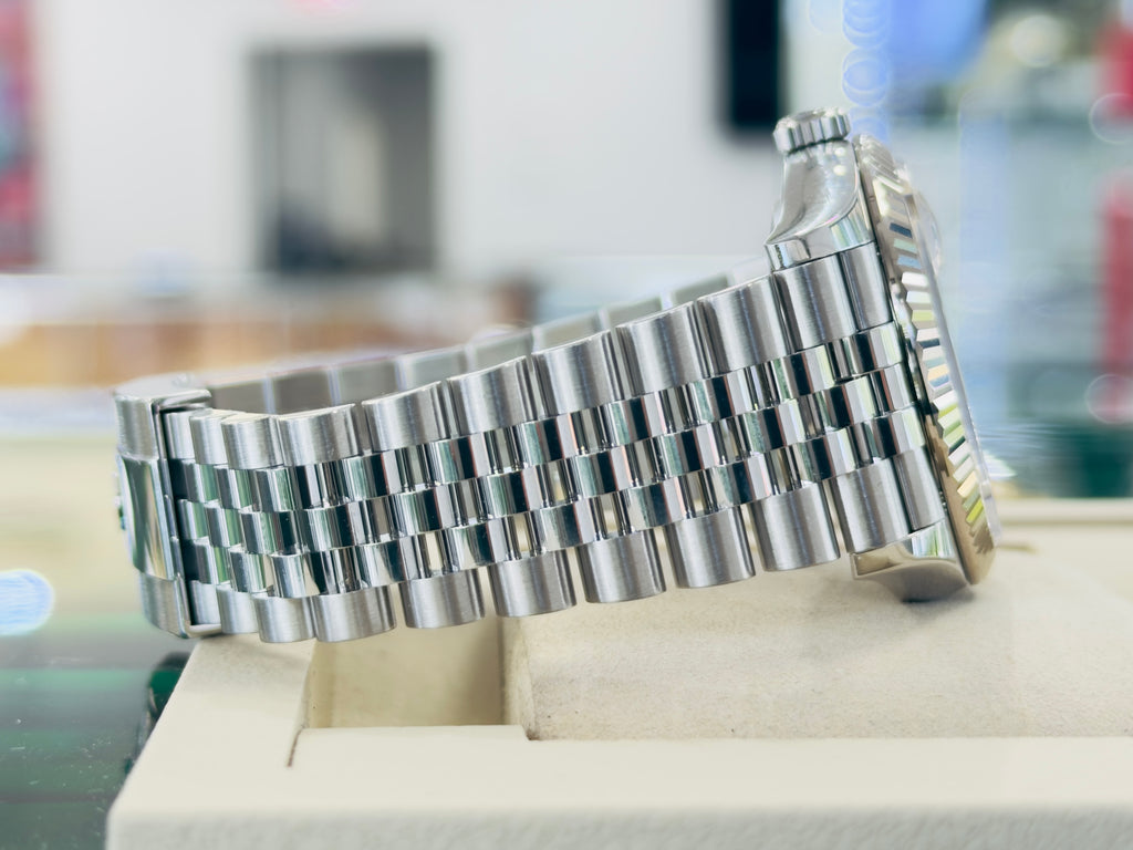 Rolex Datejust 36 126234 Factory Pink Roman Diamond 6 9 Dial Stainless Steel Jubilee Bracelet Box and Papers MINT
