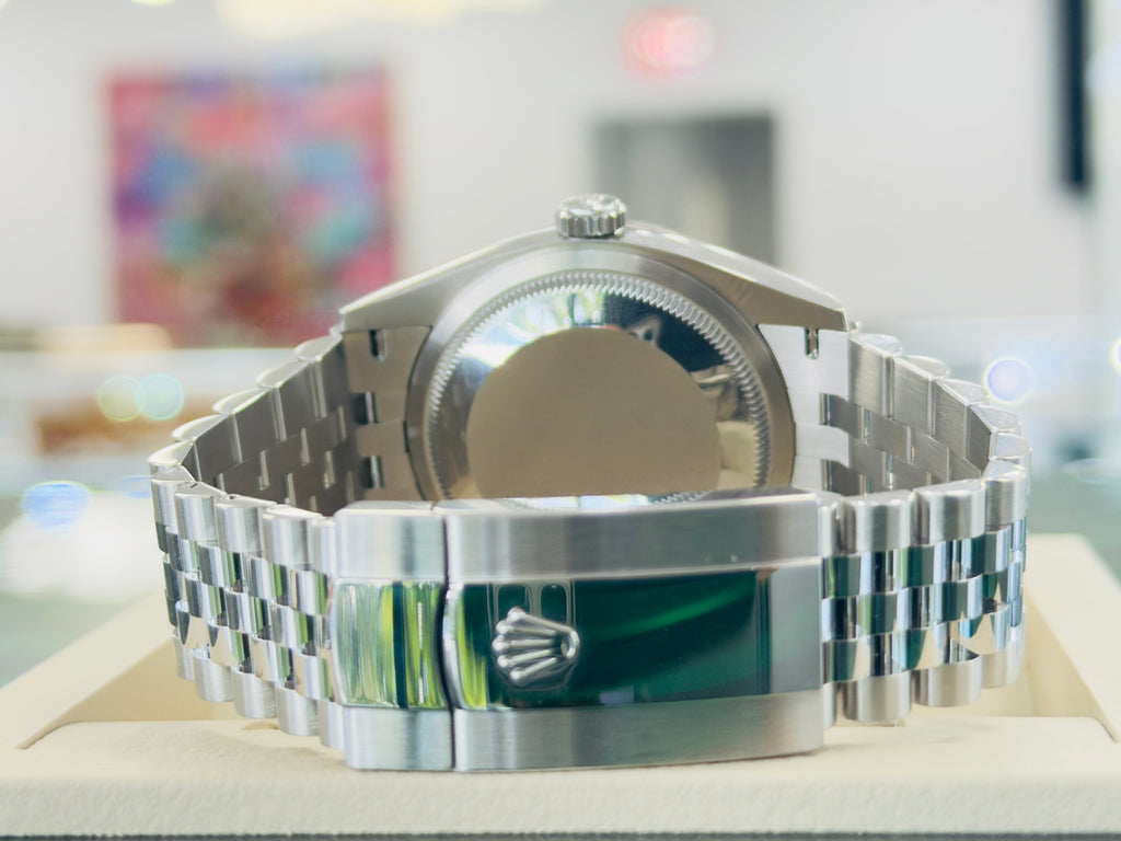 Rolex Datejust 36 126234 Factory Pink Roman Diamond 6 9 Dial Stainless Steel Jubilee Bracelet Box and Papers MINT