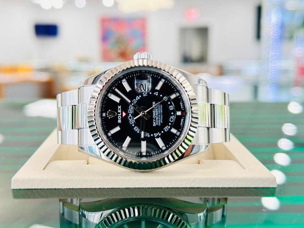 Rolex Sky-Dweller 42 326934  Oyster bracelet Stainless Black Dial Box and Papers