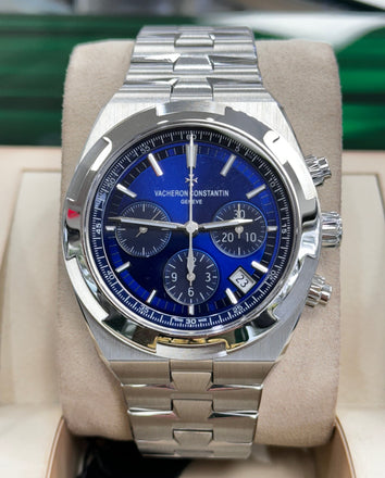 Vacheron Constantin Overseas Chronograph Blue Dial 5500v/110A-B148 Box and Papers Unworn - Diamonds East Intl.