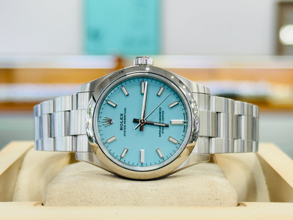 Rolex Oyster Perpetual 31 277200 FACTORY Turquoise Blue “Tiffany” Dial Box and Papers MINT