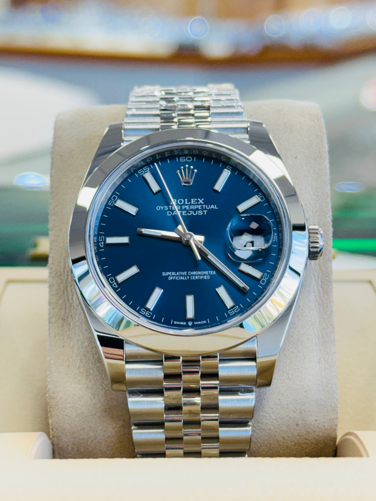 Rolex Datejust 41mm 126300 Blue Dial Jubilee Bracelet  Box and Papers Unworn