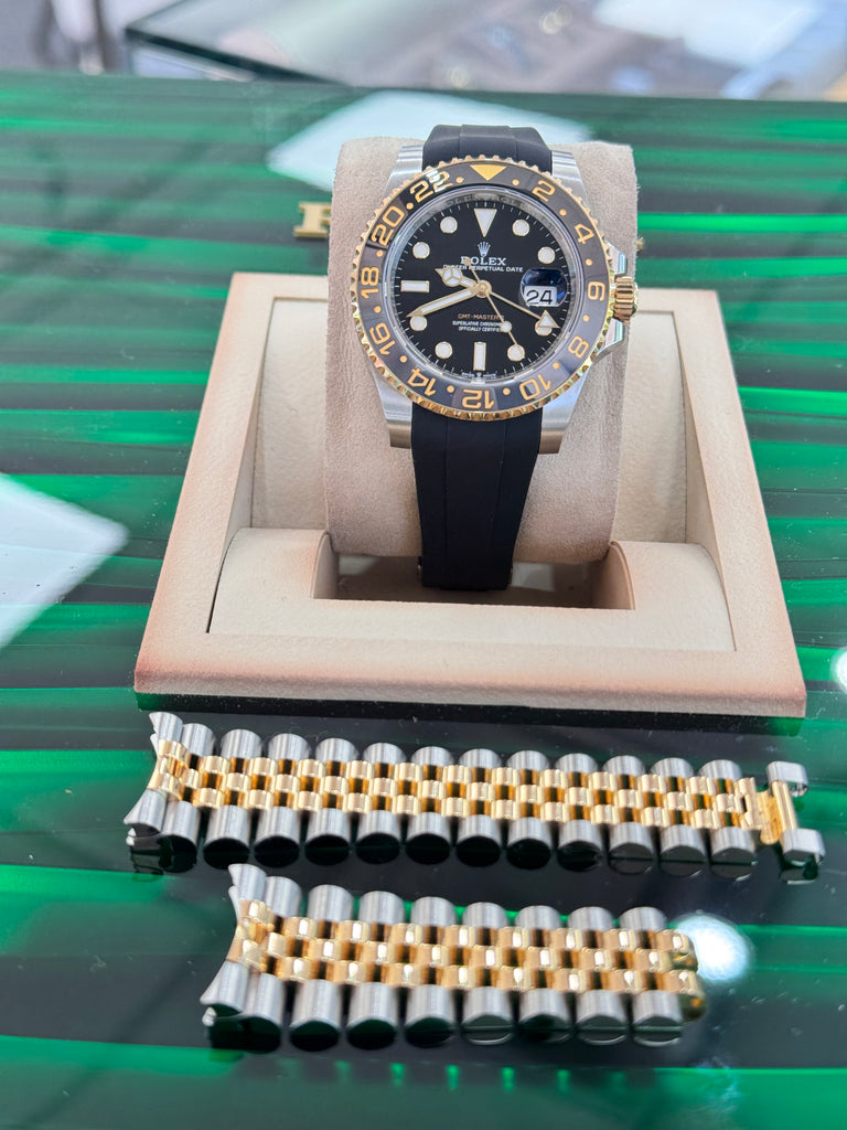 Rolex GMT-Master II 126713GRNR Two-Tone Yellow Gold Steel Black