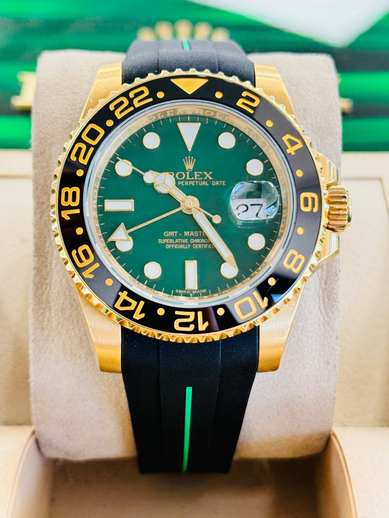 Rolex GMT-Master II 116718LN FACTORY Green Dial Oyster Band + RubberB BOX/PAPERS 