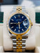 Rolex  Datejust 36 116233 Fluted Bezel  Factory Blue Dial super Jubilee Bracelet  Box and Papers