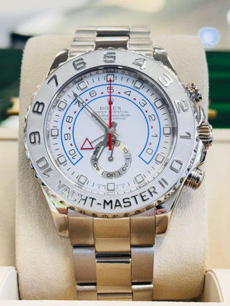 Rolex Yacht Master II 116689 Platinum Bezel 18K White Gold 44mm Box and Papers PreOwned - Diamonds East Intl.