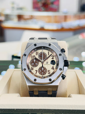Audemars Piguet  Royal Oak Offshore Chronograph 26470ST.OO.A801CR.01 "Safari"  Preowned - Diamonds East Intl.