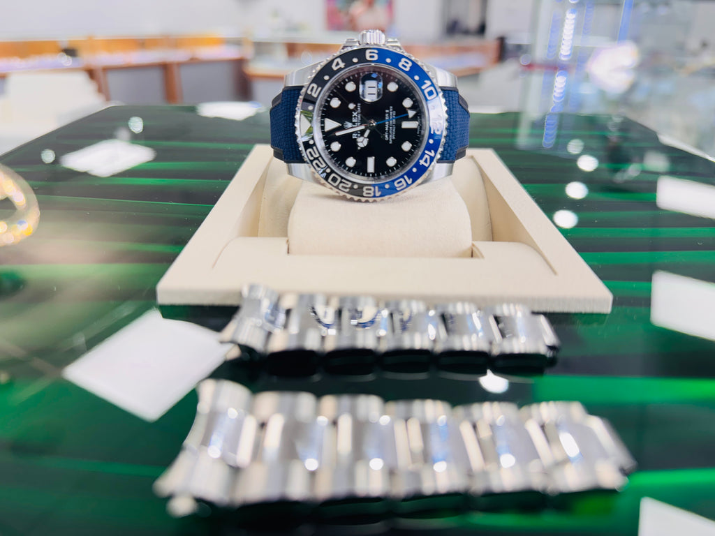 Rolex GMT-Master II 116710BLNR Steel Ceramic Batman Blue and Black Bezel Oyster + RubberB Band - Diamonds East Intl.