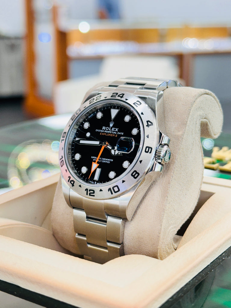 Rolex Explorer II 226570  Black Dial Oyster Steel 42 mm  Box and Papers + RubberB PreOwned - Diamonds East Intl.