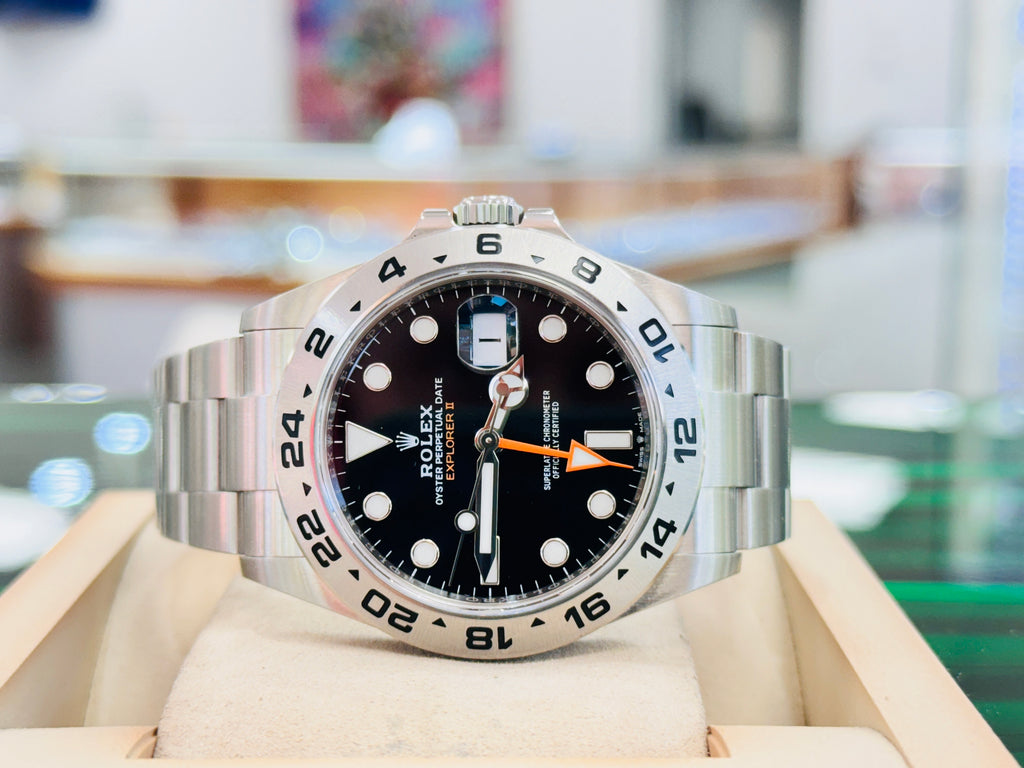 Rolex Explorer II 226570  Black Dial Oyster Steel 42 mm  Box and Papers + RubberB PreOwned - Diamonds East Intl.