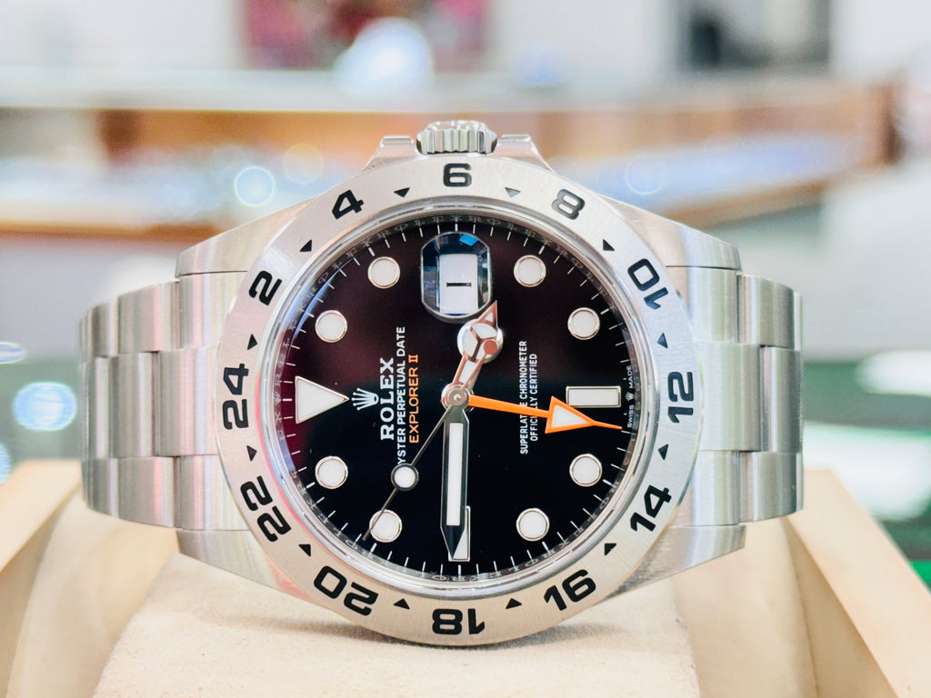 Rolex Explorer II 226570  Black Dial Oyster Steel 42 mm  Box and Papers + RubberB PreOwned - Diamonds East Intl.