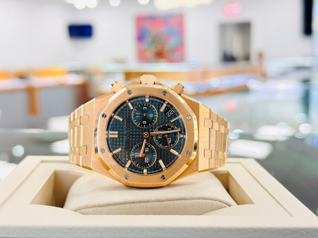 Audemars Piguet  Royal Oak Chronograph 41 26240OR.OO.D404CR.02   Box and Papers MINT