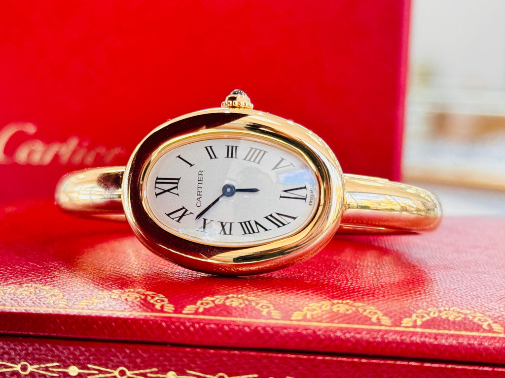 Cartier Baignoire Small WGBA0024 Ladies  Yellow Gold Quartz  Box and Papers USED Size 17 - Diamonds East Intl.