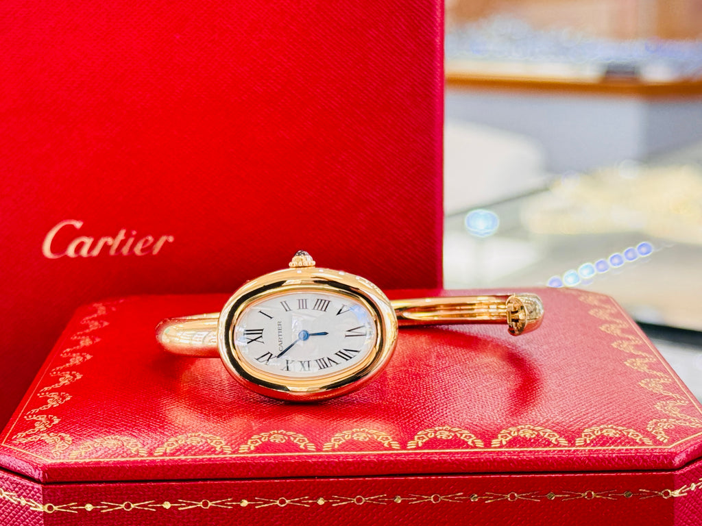 Cartier Baignoire Small WGBA0024 Ladies  Yellow Gold Quartz  Box and Papers USED Size 17 - Diamonds East Intl.