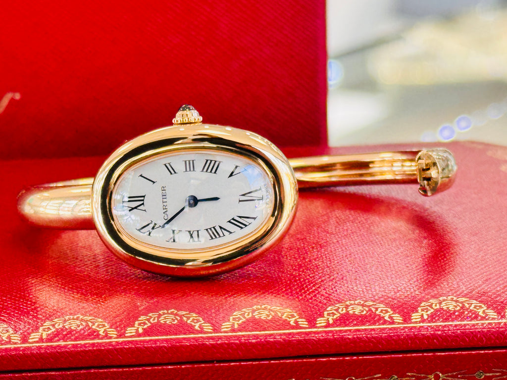 Cartier Baignoire Small WGBA0024 Ladies  Yellow Gold Quartz  Box and Papers USED Size 17 - Diamonds East Intl.