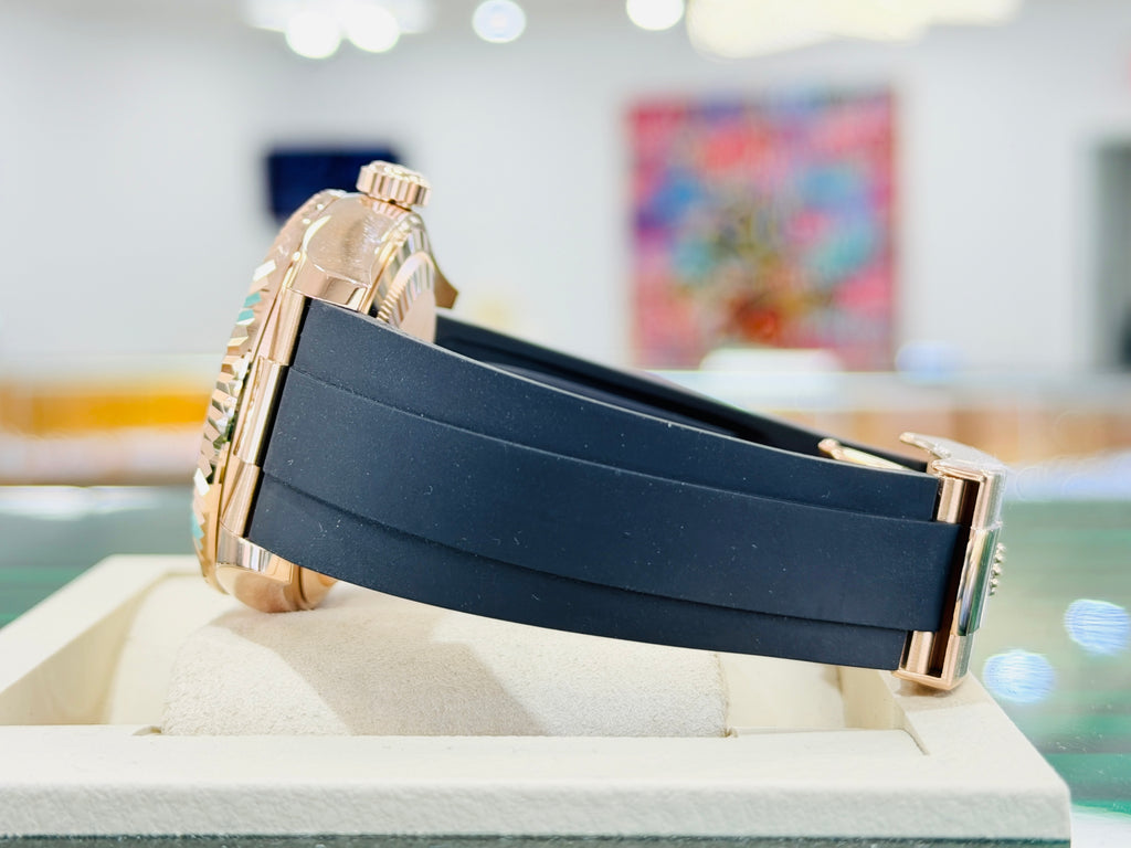 Rolex Sky-Dweller 42 326235  EverRose Gold Chocolate Dial OysterFlex PreOwned Box and Papers - Diamonds East Intl.