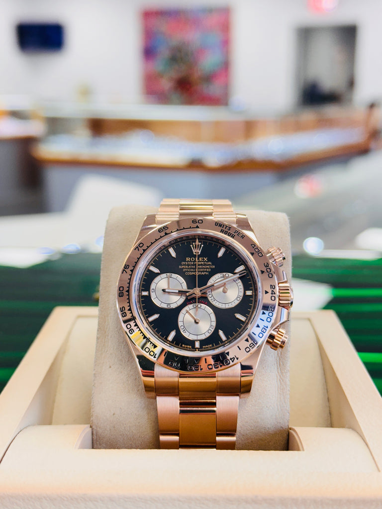 Rolex Daytona 126505 Cosmograph  18K Rose Gold with Black Dial Box and Papers MINT