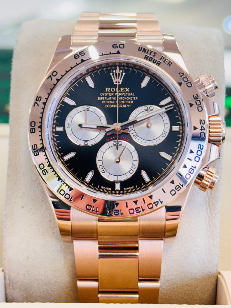 Rolex Daytona 126505 Cosmograph  18K Rose Gold with Black Dial Box and Papers MINT