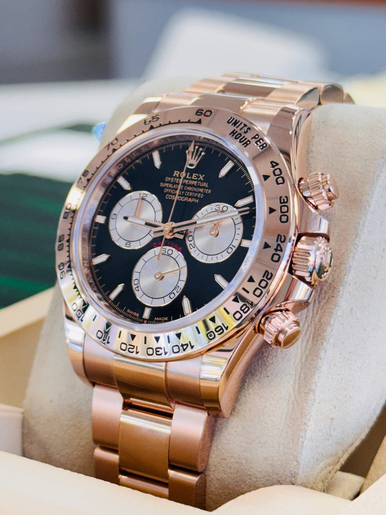 Rolex Daytona 126505 Cosmograph  18K Rose Gold with Black Dial Box and Papers MINT