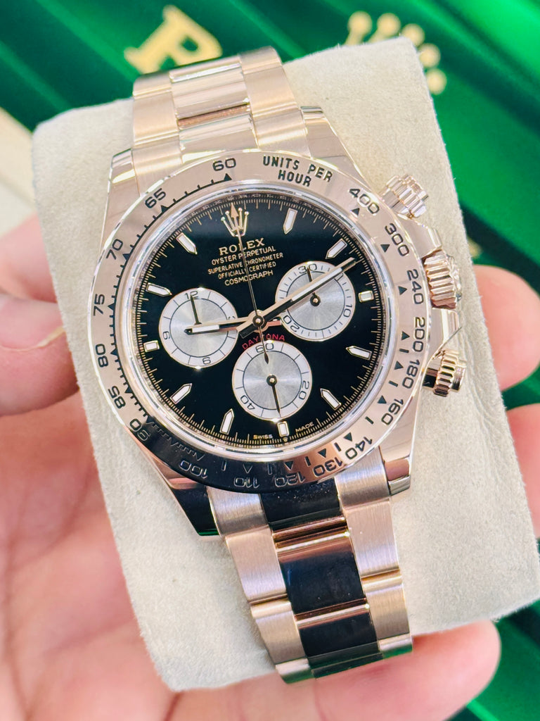 Rolex Daytona 126505 Cosmograph  18K Rose Gold with Black Dial Box and Papers MINT