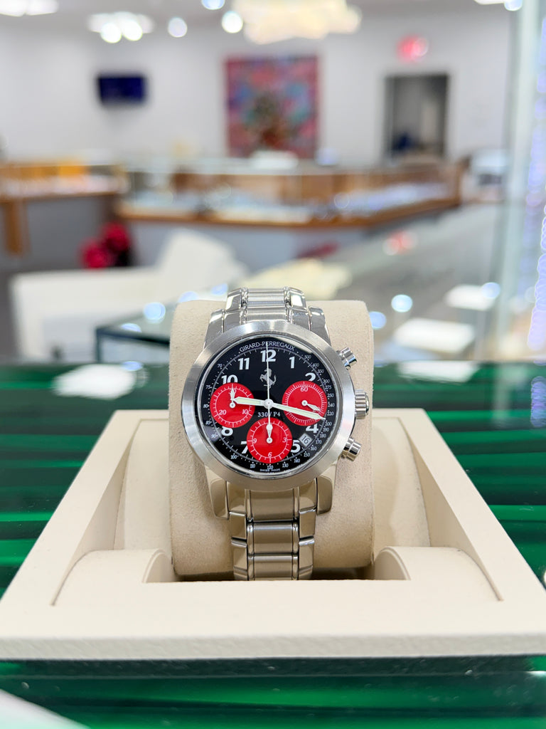 Girard Perregaux Ferrari 8028 Chronograph Black Dial with Black SubDials PreOwned Box & Papers - Diamonds East Intl.