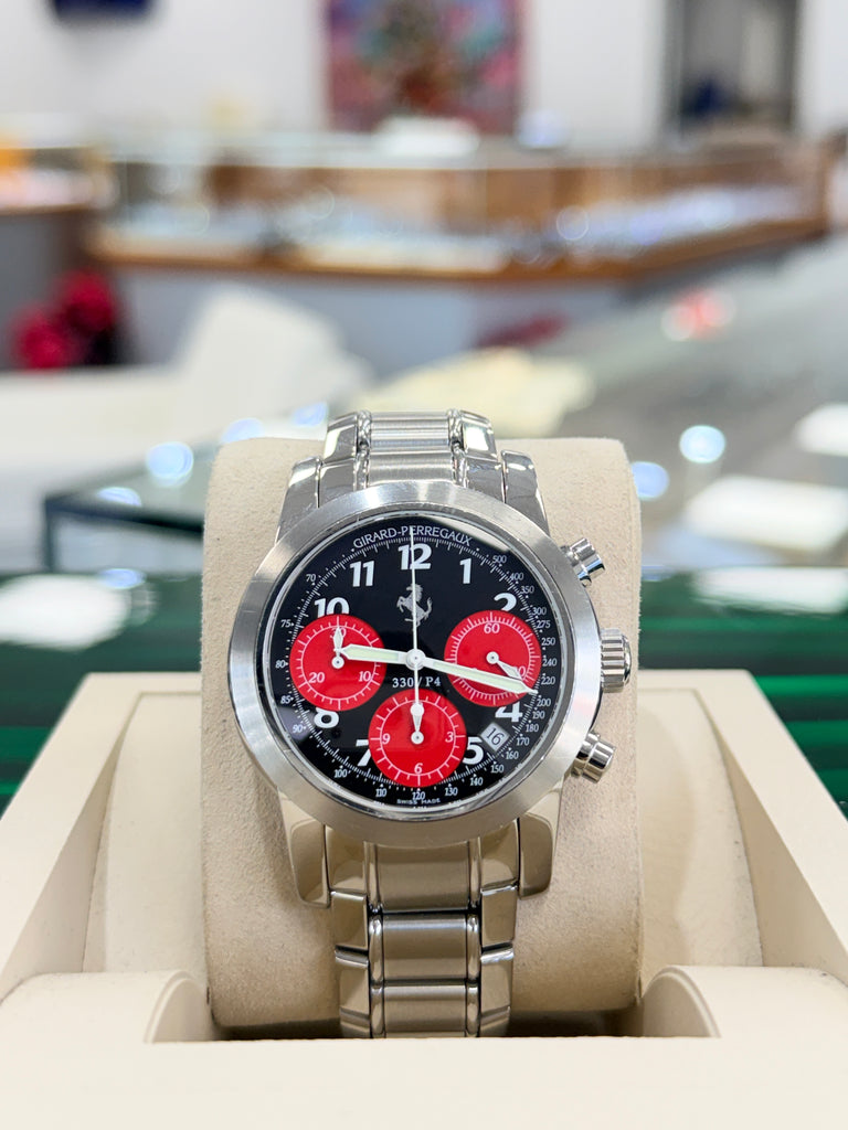 Girard Perregaux Ferrari 8028 Chronograph Black Dial with Black SubDials PreOwned Box & Papers - Diamonds East Intl.
