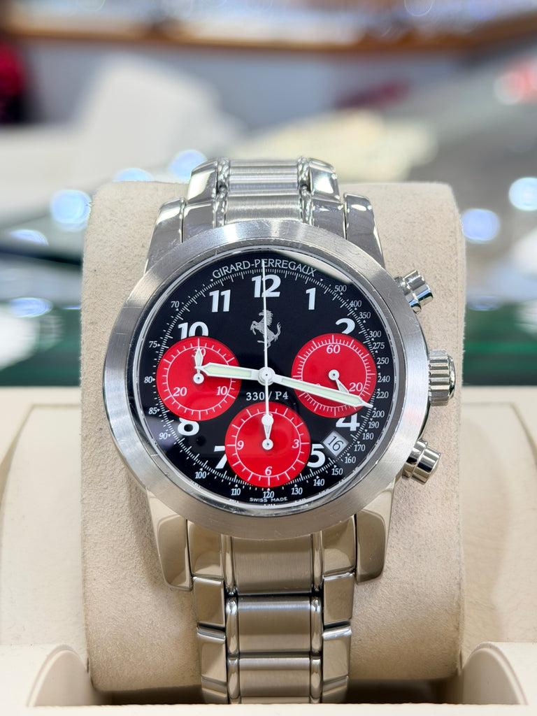Girard Perregaux Ferrari 8028 Chronograph Black Dial with Black SubDials PreOwned Box & Papers - Diamonds East Intl.
