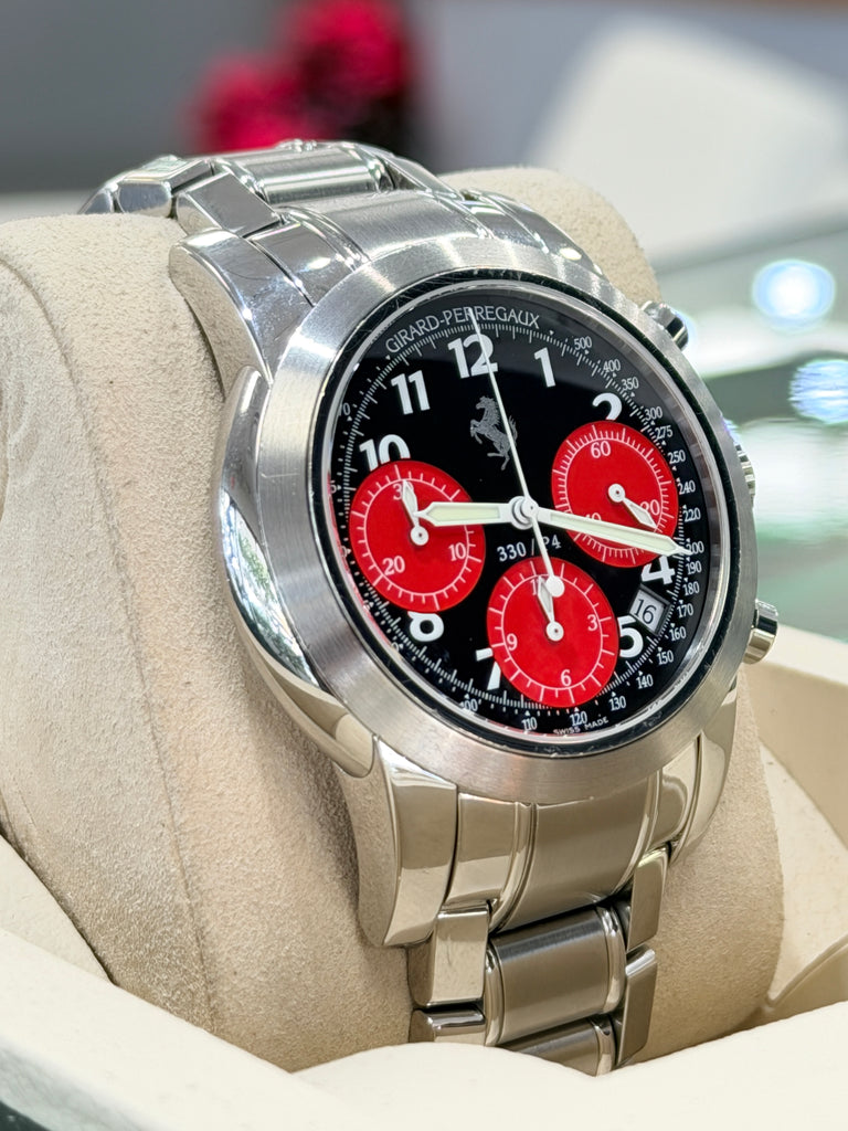 Girard Perregaux Ferrari 8028 Chronograph Black Dial with Black SubDials PreOwned Box & Papers - Diamonds East Intl.