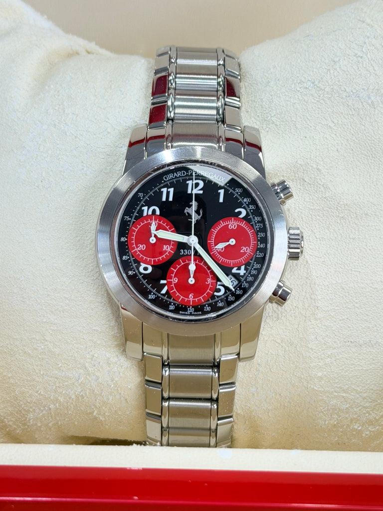 Girard Perregaux Ferrari 8028 Chronograph Black Dial with Black SubDials PreOwned Box & Papers - Diamonds East Intl.