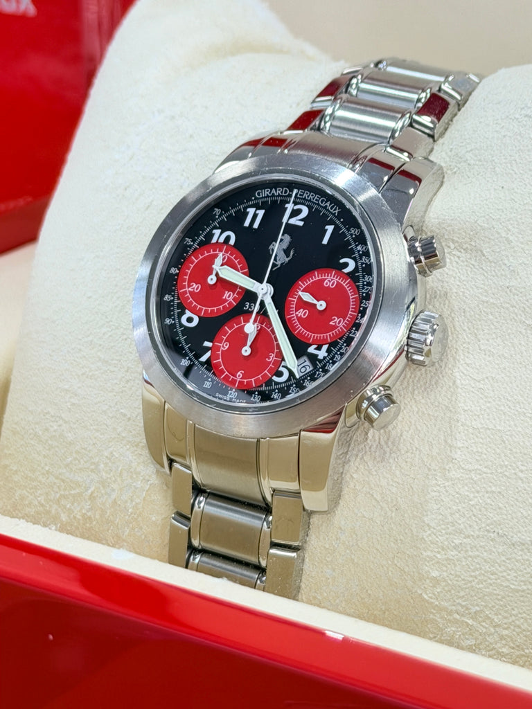 Girard Perregaux Ferrari 8028 Chronograph Black Dial with Black SubDials PreOwned Box & Papers - Diamonds East Intl.