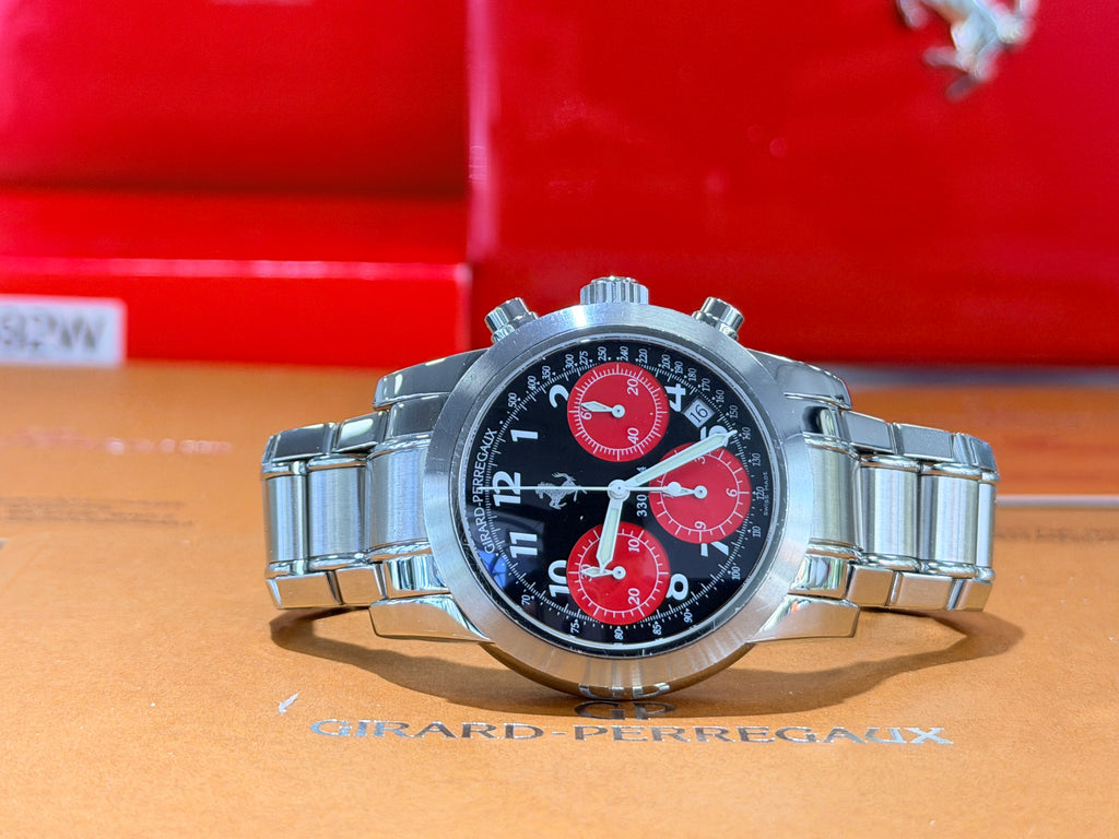 Girard Perregaux Ferrari 8028 Chronograph Black Dial with Black SubDials PreOwned Box & Papers - Diamonds East Intl.