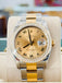 Rolex Datejust 36 116203 Champagne Roman Dial Custom Diamond Bezel Stainless & Gold Oyster MINT