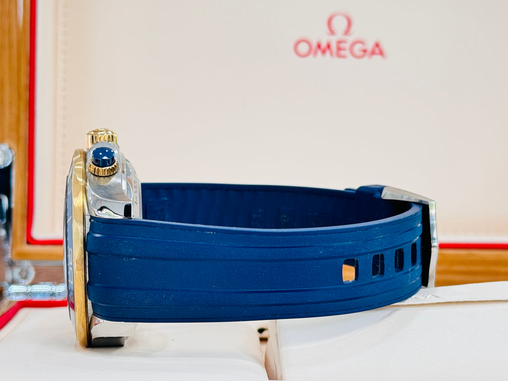 OMEGA Seamaster Diver 300M 18k Yellow Gold/SS Blue Dial 210.22.44.51.03.001 BOX/PAPERS MINT